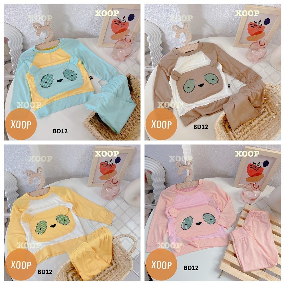 Bộ dài tay xoop chất thun lạnh  in họa tiết 2 mắt 2 tai cho bé  BD12 shop phúc yến