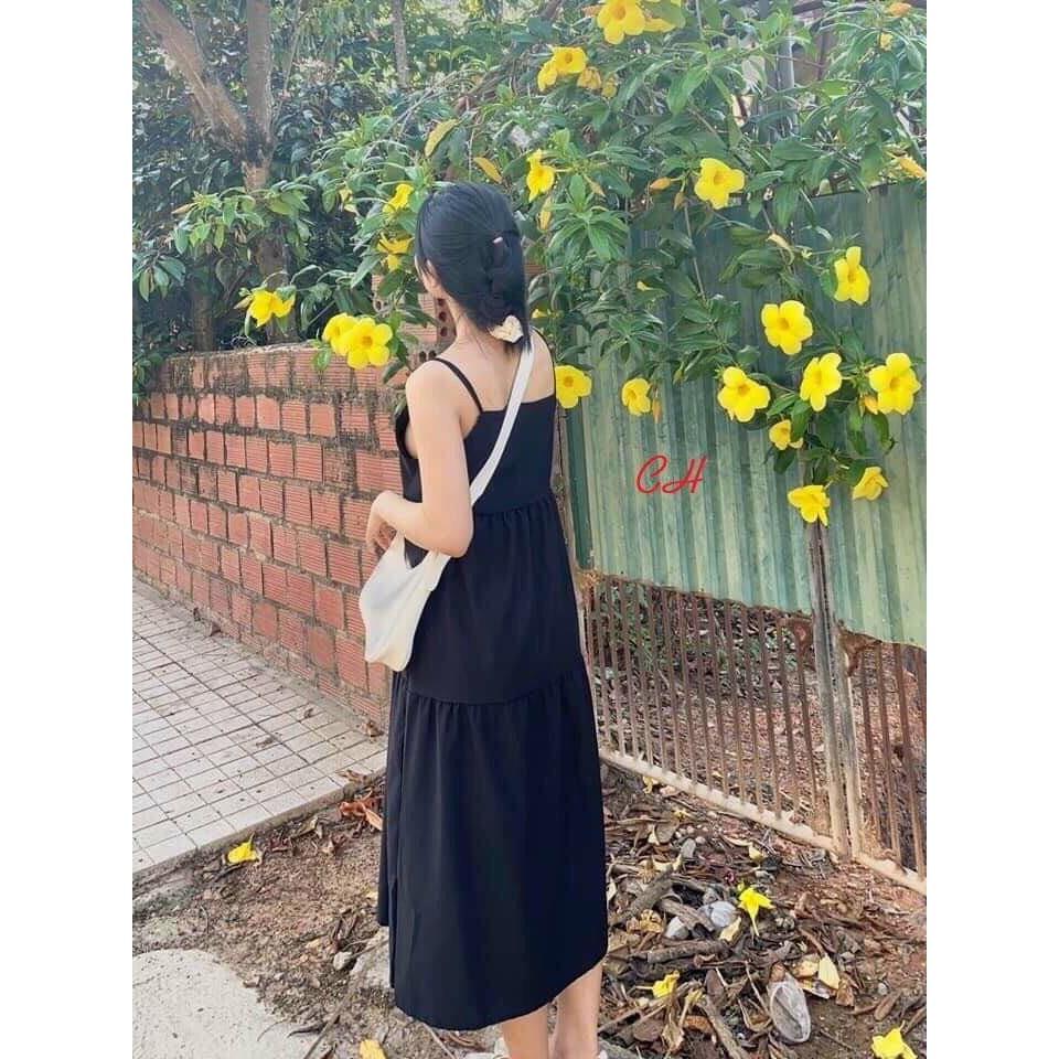 Đầm 2 dây 3 tầng dáng suông dễ mặc