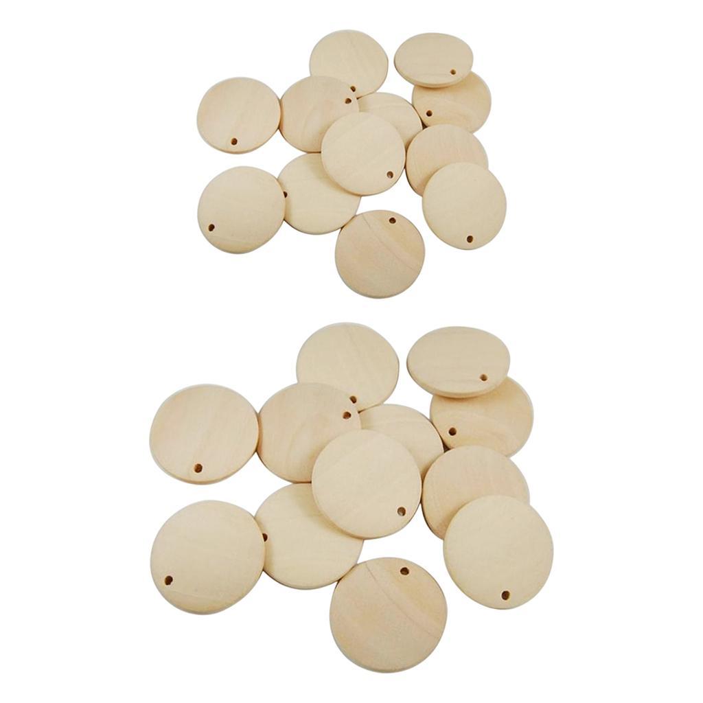 200pcs Cutout Unfinished Wood Pieces DIY Craft Home Decor Supplies 15/30mm