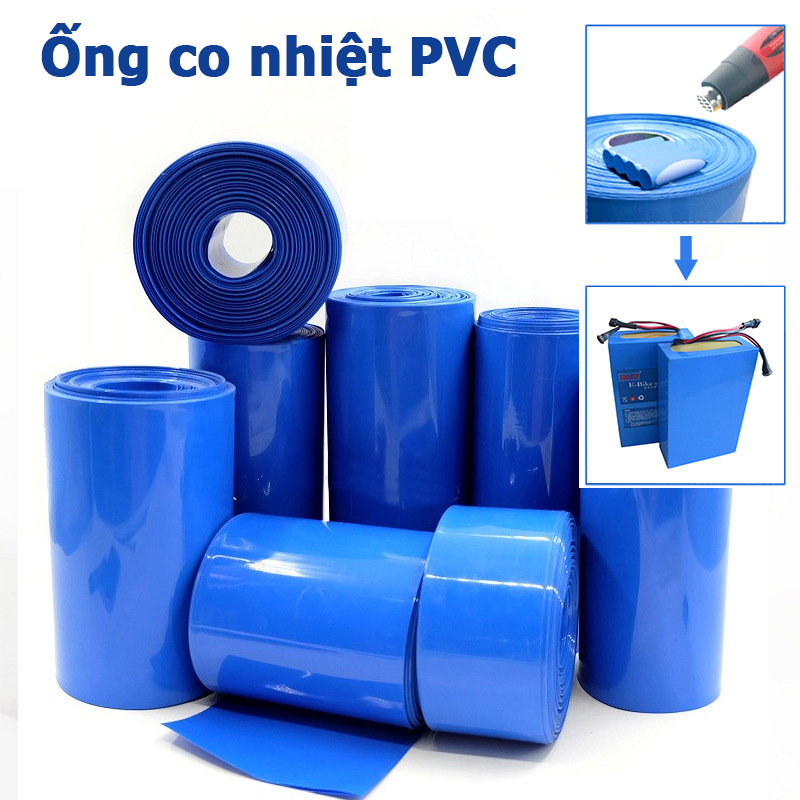 Ống co nhiệt PVC bọc khối Pin lithium màng co nhiệt chuyên dụng bảo vệ bộ pin 1 Mét