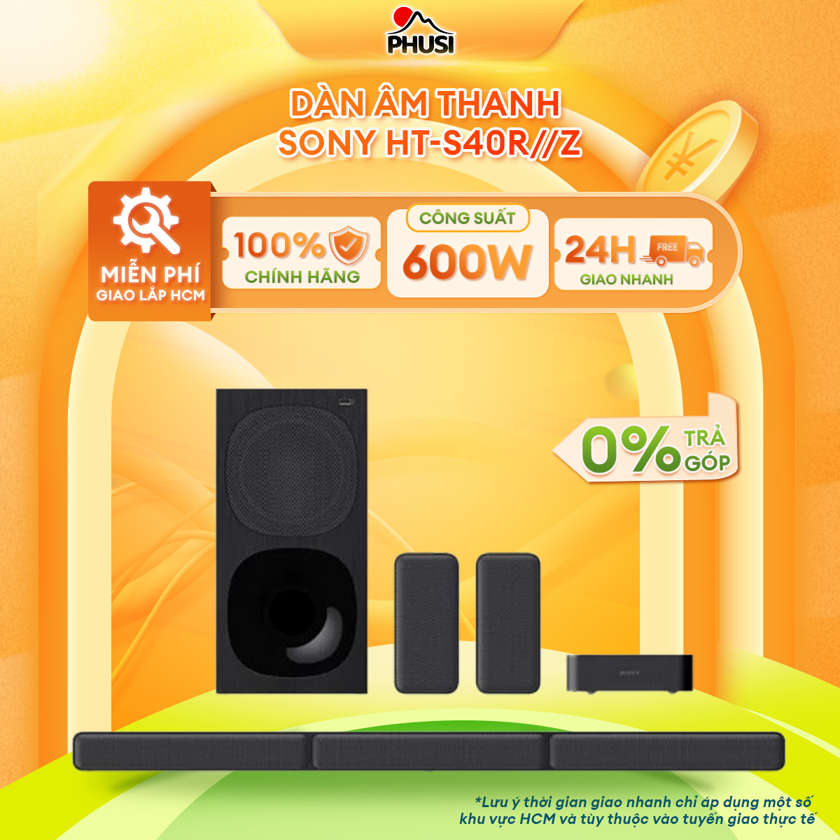 Dàn âm thanh Soundbar 5.1ch Sony HT-S40R - Hàng chính hãng