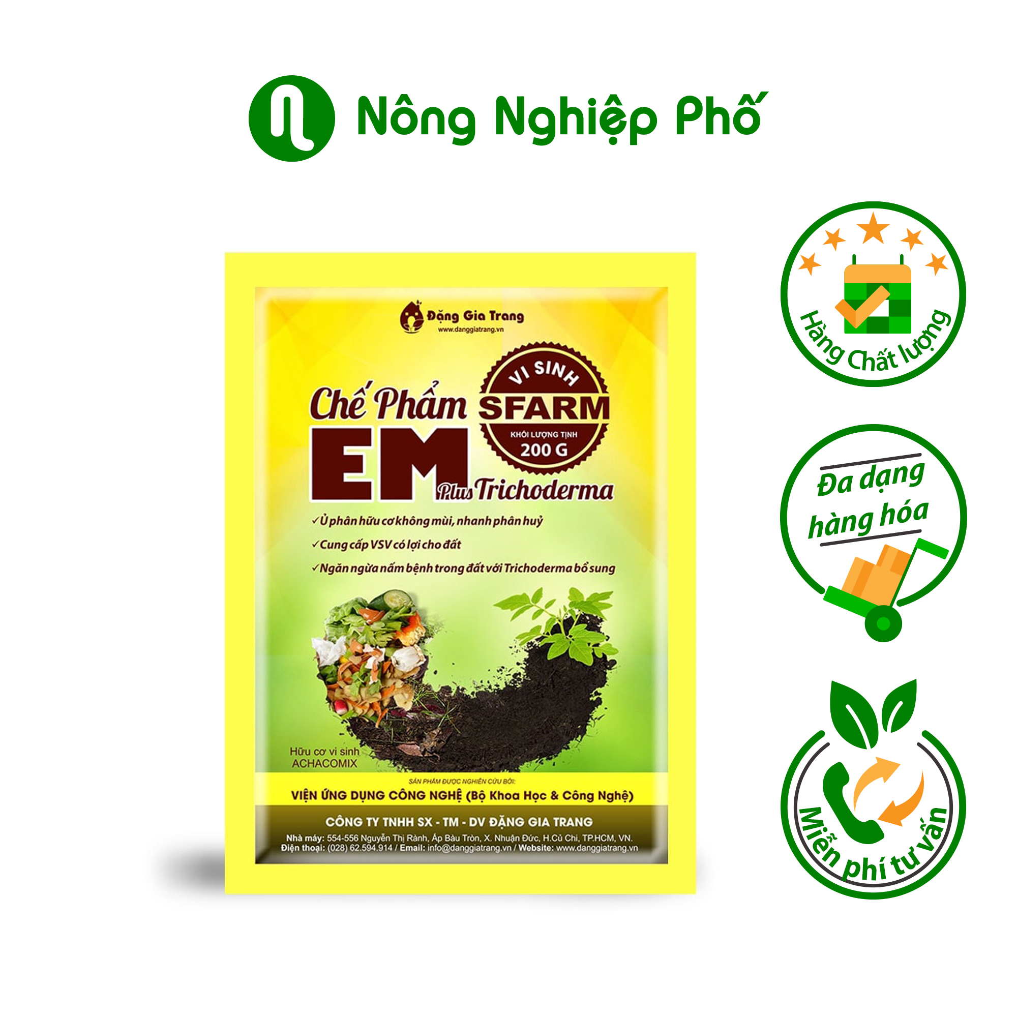 Chế phẩm EM Plus Trichoderma Sfarm - Gói 200gram