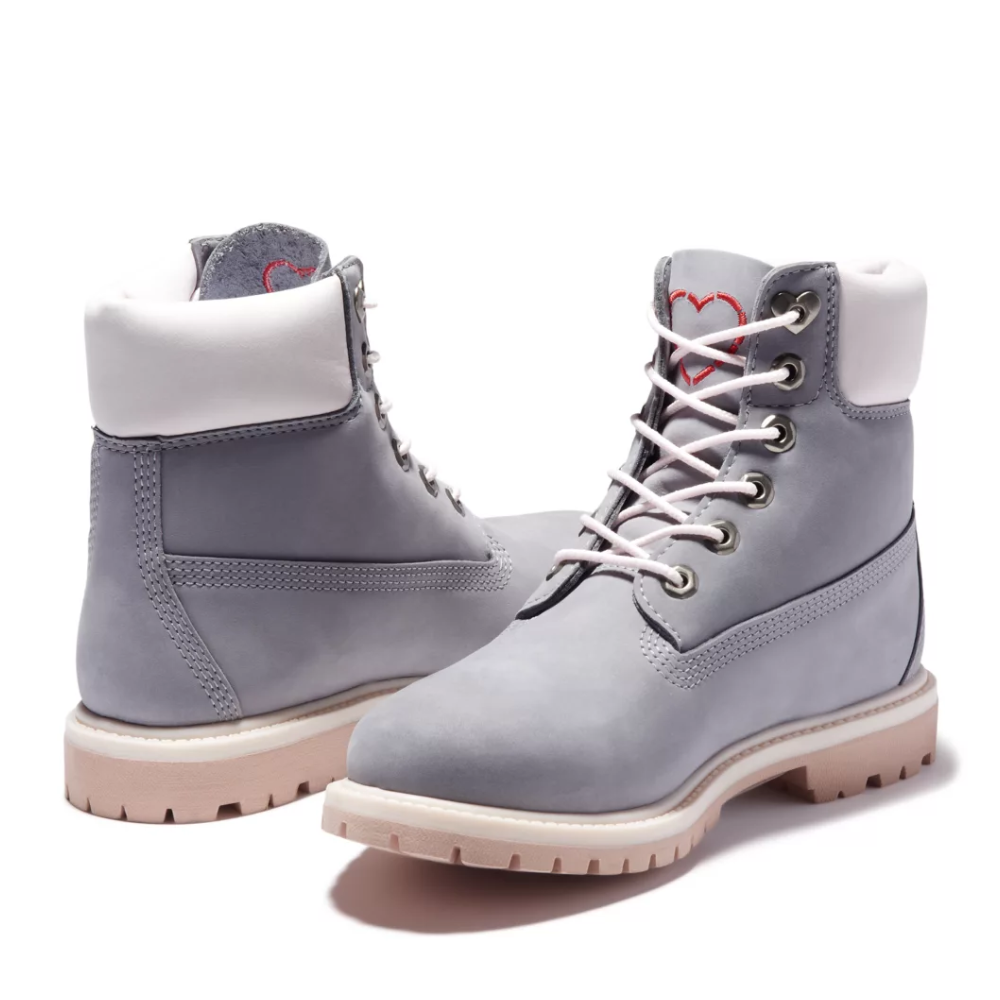 Original Giày Boot Nữ Cổ Cao Timberland 6 inch Premium Boot W Medium Grey Nubuck TB0A2B2Q09