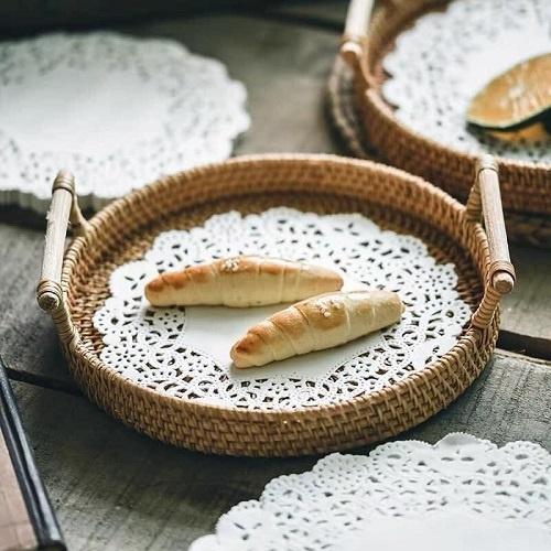 Giấy Nến Thấm Dầu Ăn Thực Phẩm Chịu Nhiệt, Chống Ẩm, Chống Thấm, Hút Dầu Mỡ Họa Tiết Hoa Văn Đục Lỗ