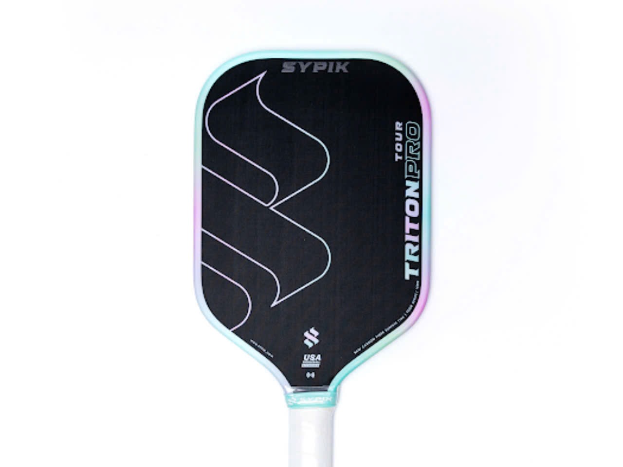 ￼Vợt Pickleball Sypik Triton Pro Sport Thể Thao Thể Dục Tennis Bóng - Màu Xanh Biển và Hồng Phấn - Cacbon, Cán Vợt, Banh