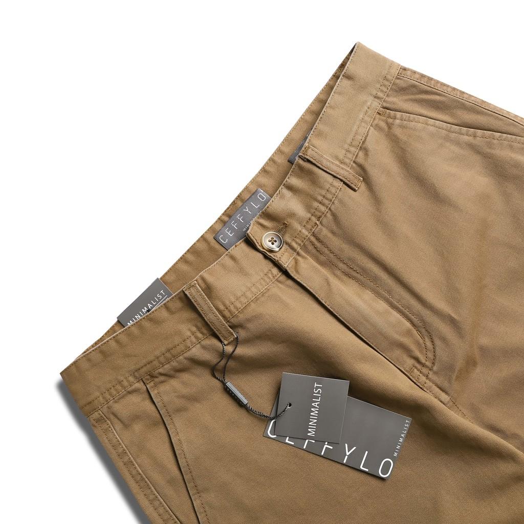 Quần Shorts Khaki trơn Nâu, Form Slimfit CEFFYLO