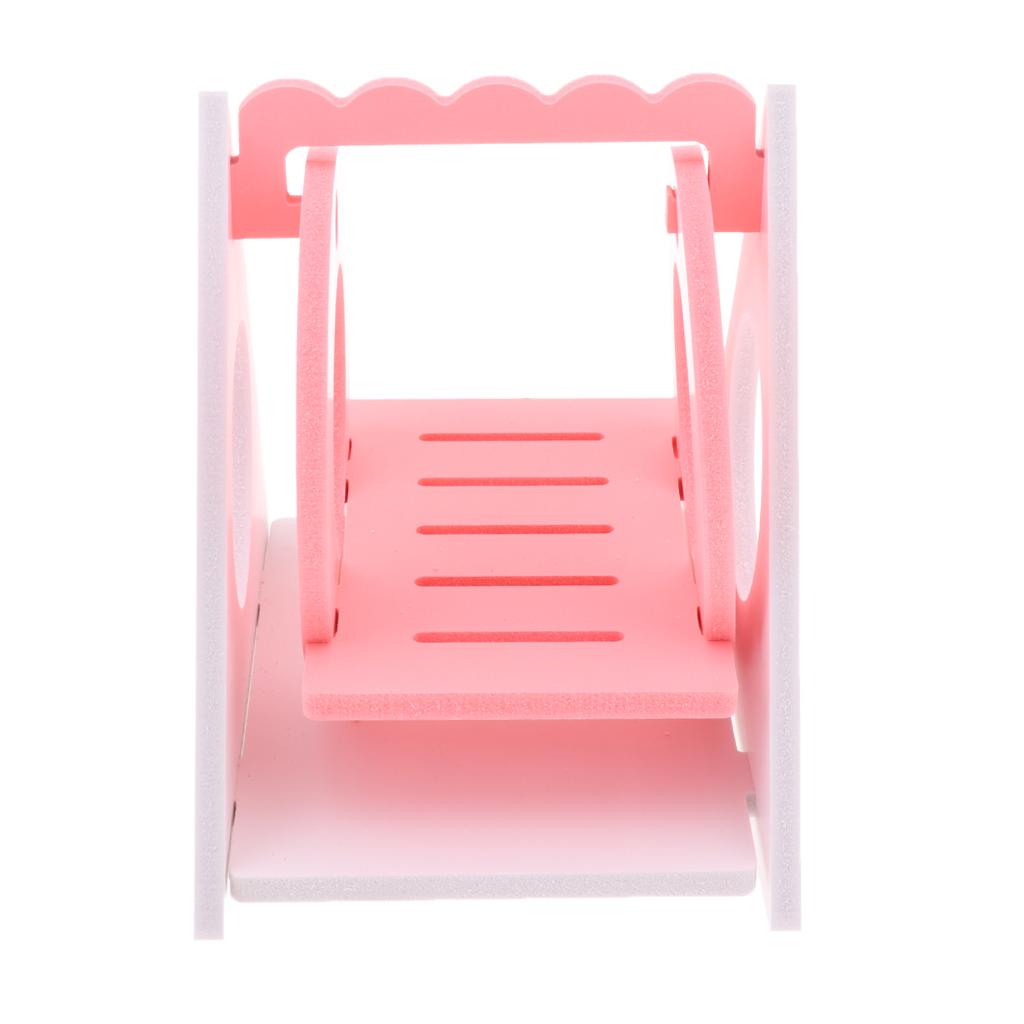 Hamster Toy Swing Wooden Colorful Small Chinchilla Squirrel Supply pink