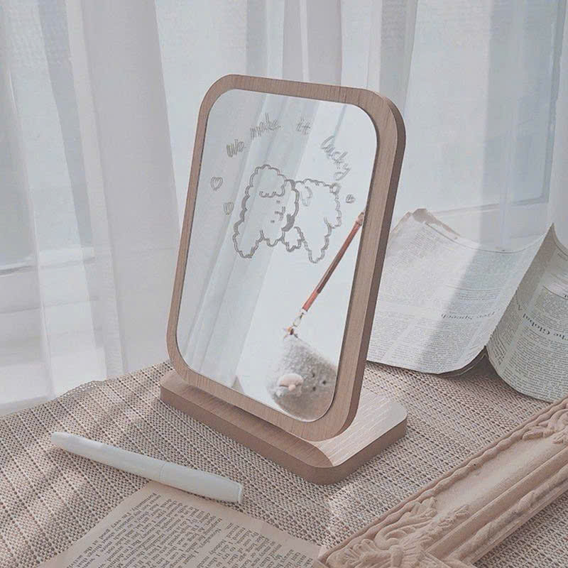 Gương Gỗ Hàn Quốc Để Bàn – Gương Trang Điểm Decor Vintage Sang Trọng - HÀNG CHÍNH HÃNG MINIIN