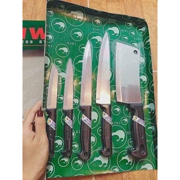 DAO KIWI THÁI LAN BỘ 5 CÂY- DAO THÁI- DAO NHÀ BẾP- HÀNG CHÍNH HÃNG- DAO THÁI DÙNG CHO GIA ĐÌNH