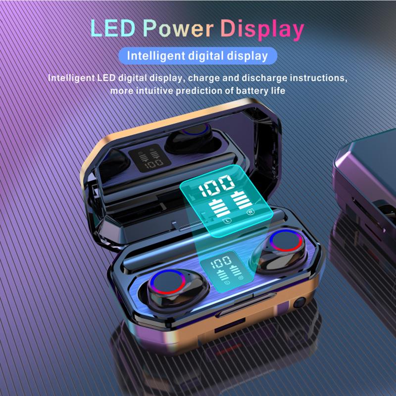 3500MAh Power Bank Bluetooth Tai Nghe Blutooth 5.1 Có Đèn Pin Tai Nghe Chụp Tai Không Dây Có Mic Tai-Tai Tai Nghe
