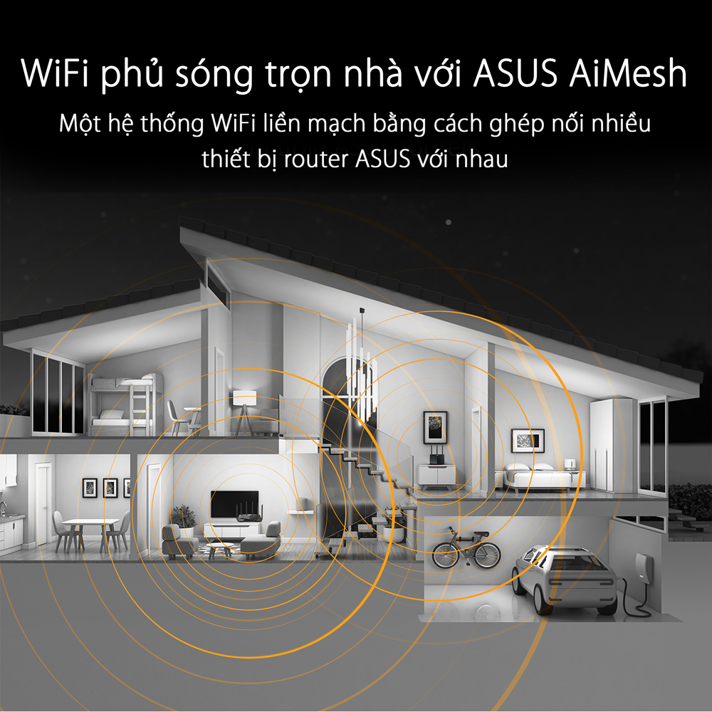 Router Wifi 6 ASUS TUF Gaming AX5400 Băng Tần Kép TUF-AX5400 - Hàng Chính Hãng