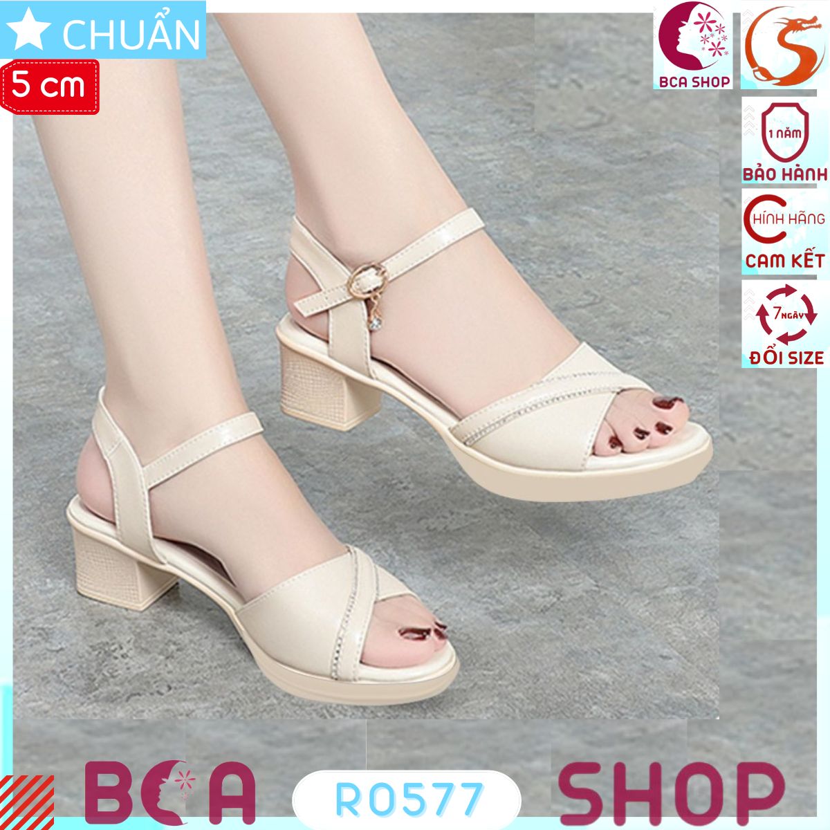 Xăng đan hở mũi cho công sở nữ 5p RO577 ROSATA tại BCASHOP kiểu dáng thanh lịch và sang trọng