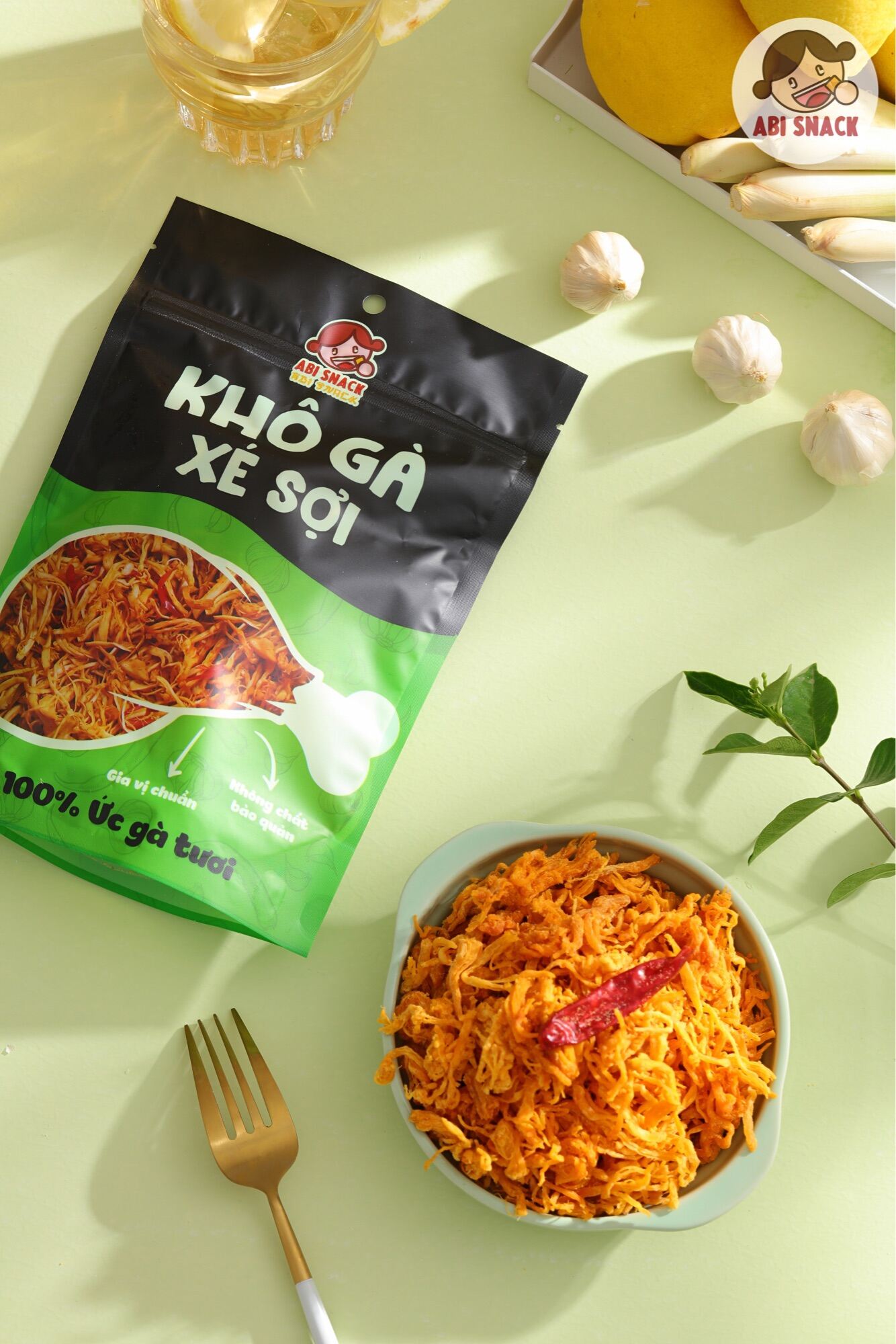 Khô Gà Xé Sợi - Khô Gà Xé Cay ABI SNACK