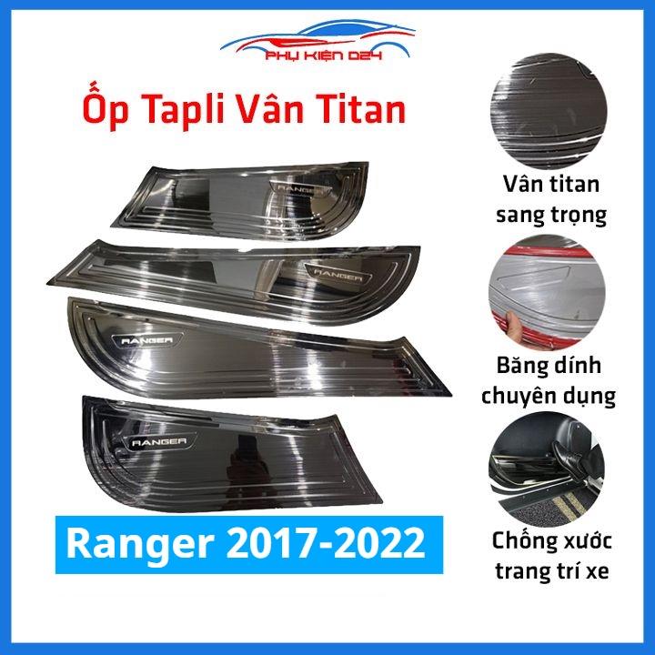 Bộ ốp tapli Ranger 2017-2018-2019-2020-2021-2022 vân Titan chống xước va đập khi mở cửa và làm đẹp xe