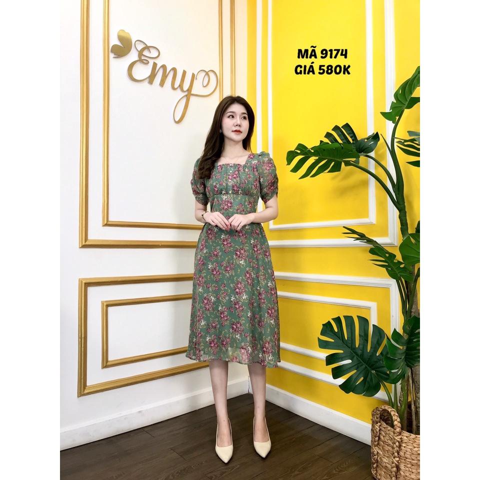 Đầm EMY EM9174 Váy Xoè Cổ Vuông Có Túi