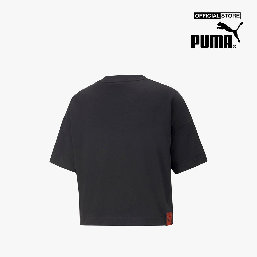 PUMA - Áo thun nữ tay ngắn cổ tròn dáng lửng hiện đại 534691