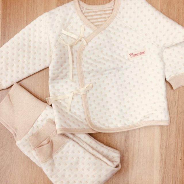 Bộ thu đông dài tay cạp cao trần bông Mommy's care 100% cotton hữu cơ tự nhiên, không tẩy nhuộm hoác chất