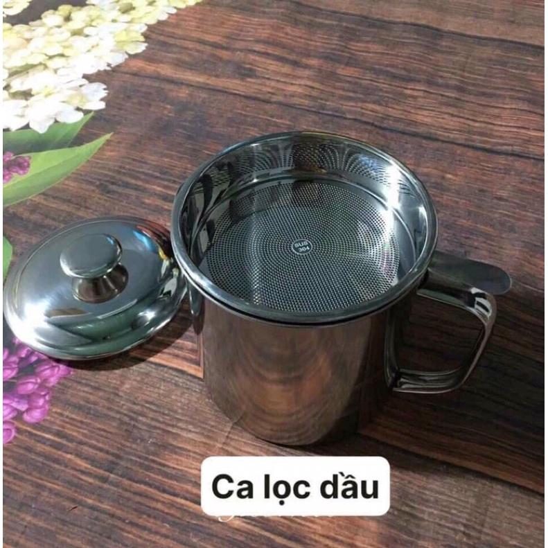 Ca lọc dầu inox dung tích 1,3l tiện lợi có khay chắt dầu