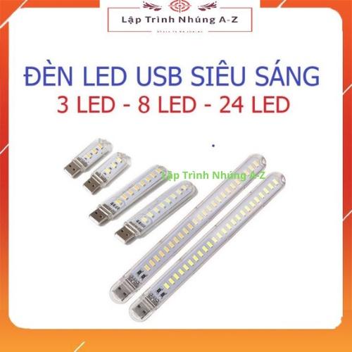 [Lập Trình Nhúng A-Z][G33] Thanh Đèn LED Mini 3 Bóng, 8 Bóng, 24 Bóng Siêu Sáng Cổng Cắm USB