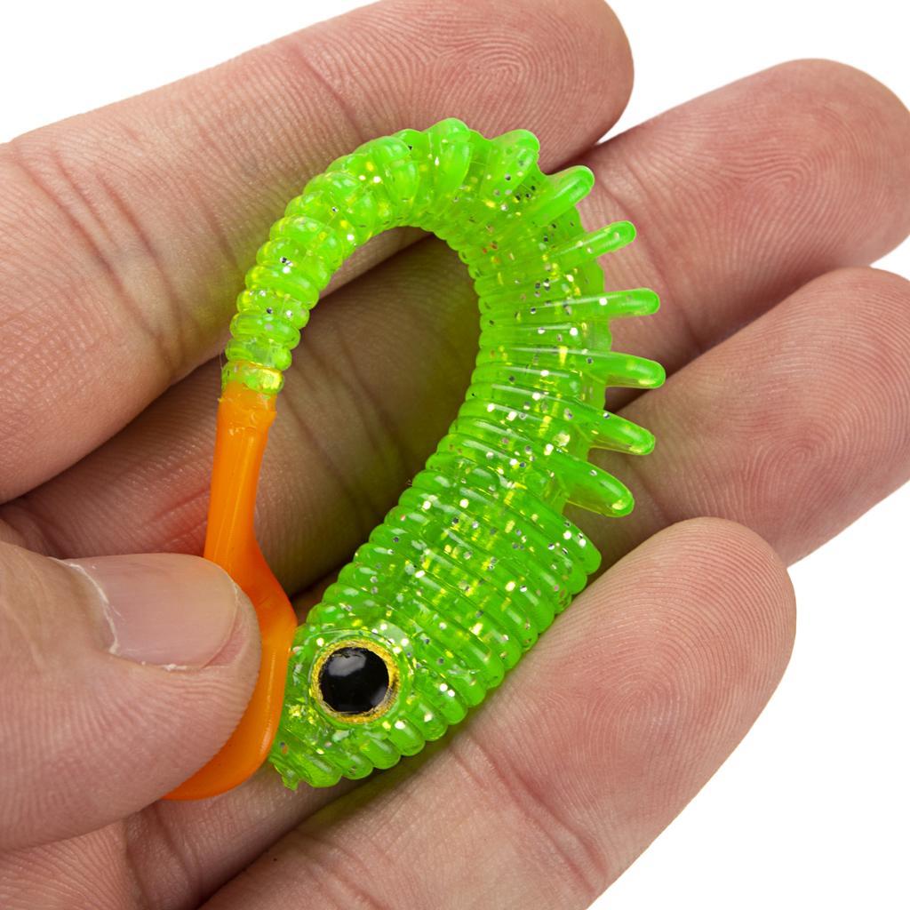 4Pcs Colorful Soft Fishing Lure Artificial Worm Freshawater Saltwater Bait