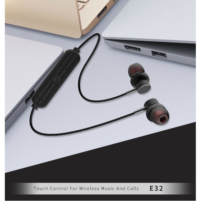 Tai Nghe thể thao kim loại Bluetooth SENDEM E32 - Nghe nhạc hay - Đàm thoại tốt - chống nước - cách âm tốt - Hàng chính hãng