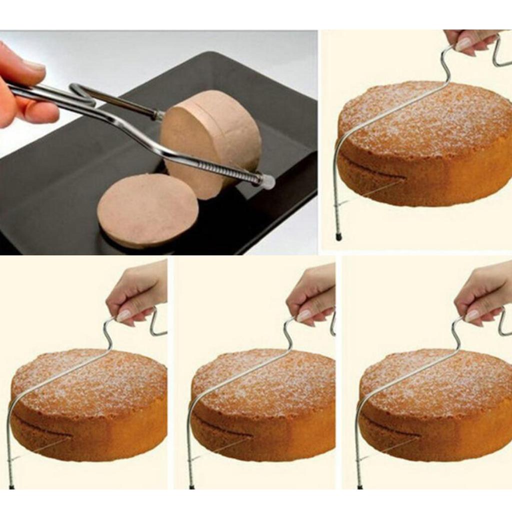 Adjustable Cake Leveler Cutter Slicer Stainless 2 Blades Cake Cutter