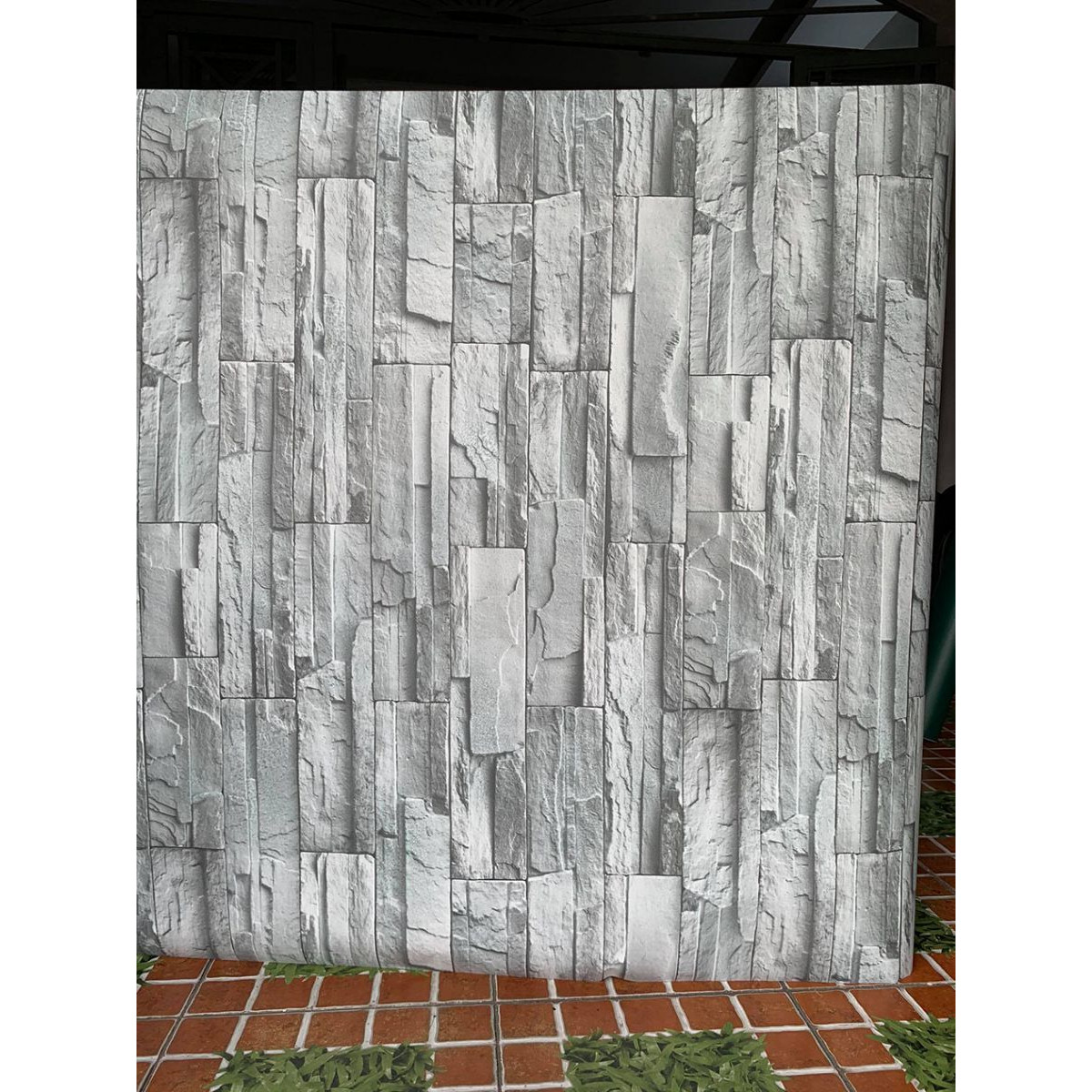 Decal dán tường đá 3d xanh rêu - có sẵn keo DTL146