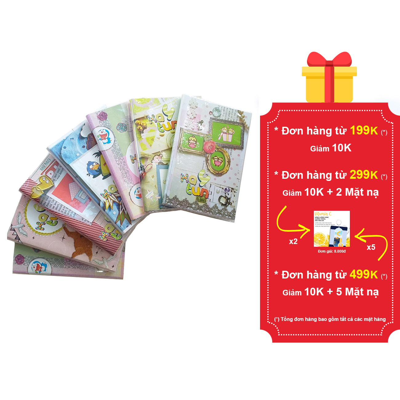 2 cuốn sổ tay giấy nhiều màu 10.5 x 15.5cm