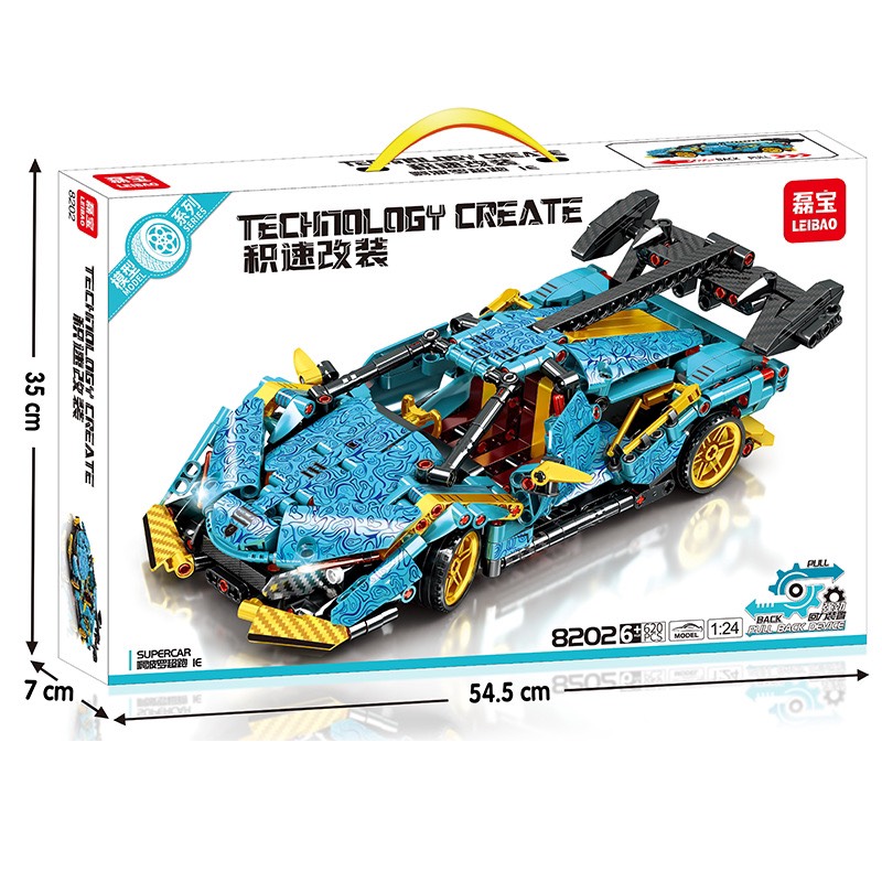 Đồ chơi lắp ráp cho bé, đồ chơi lắp ráp xe thể thao phát triển tư duy cho bé 8204 620 chi tiết nhựa abs loại 1 - Quà tặng kỹ năng cho bé