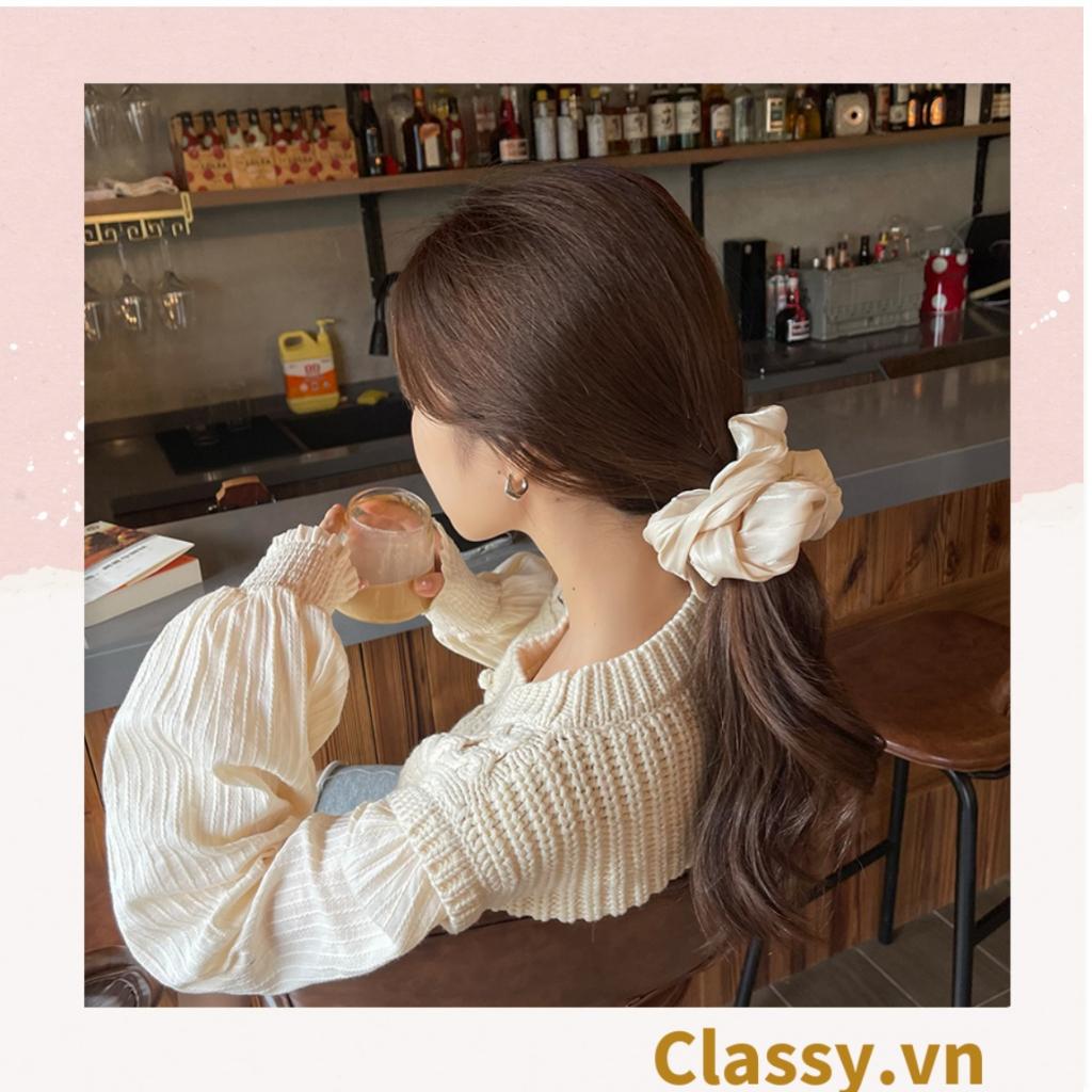Dây cột tóc Classy, Scrunchies vải voan mềm mịn, màu sắc tông pastel trang nhã PK1505