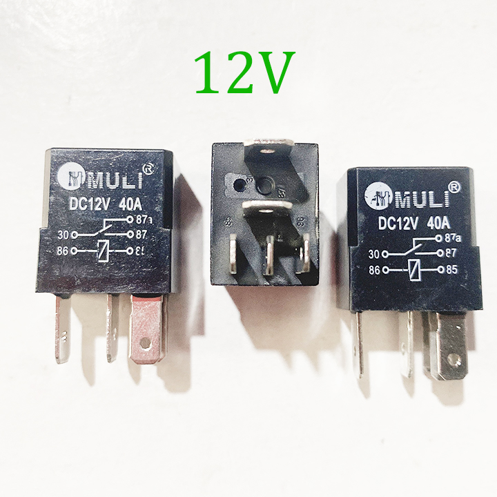 Hộp 20 Rơ Le Điều Hòa Ô Tô 5 Chân 12V 40A hoặc 24V 40A Màu Đen