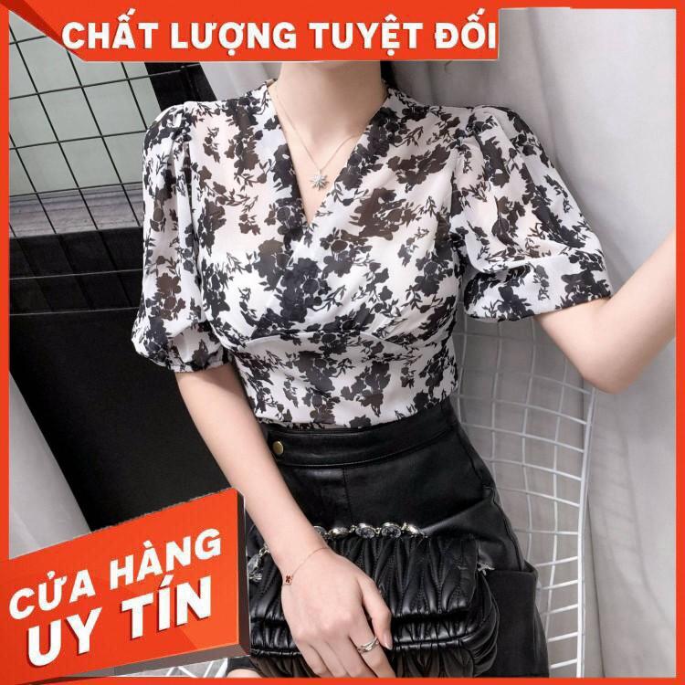 HÀNG CAO CẤP - Áo Voan Hoa Tay Phồng Thời Trang Dành Cho Nữ 2021 - Hàng Cao Cấp