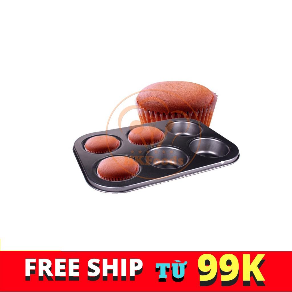 Khuôn Cupcake chống dính 6 ô to
