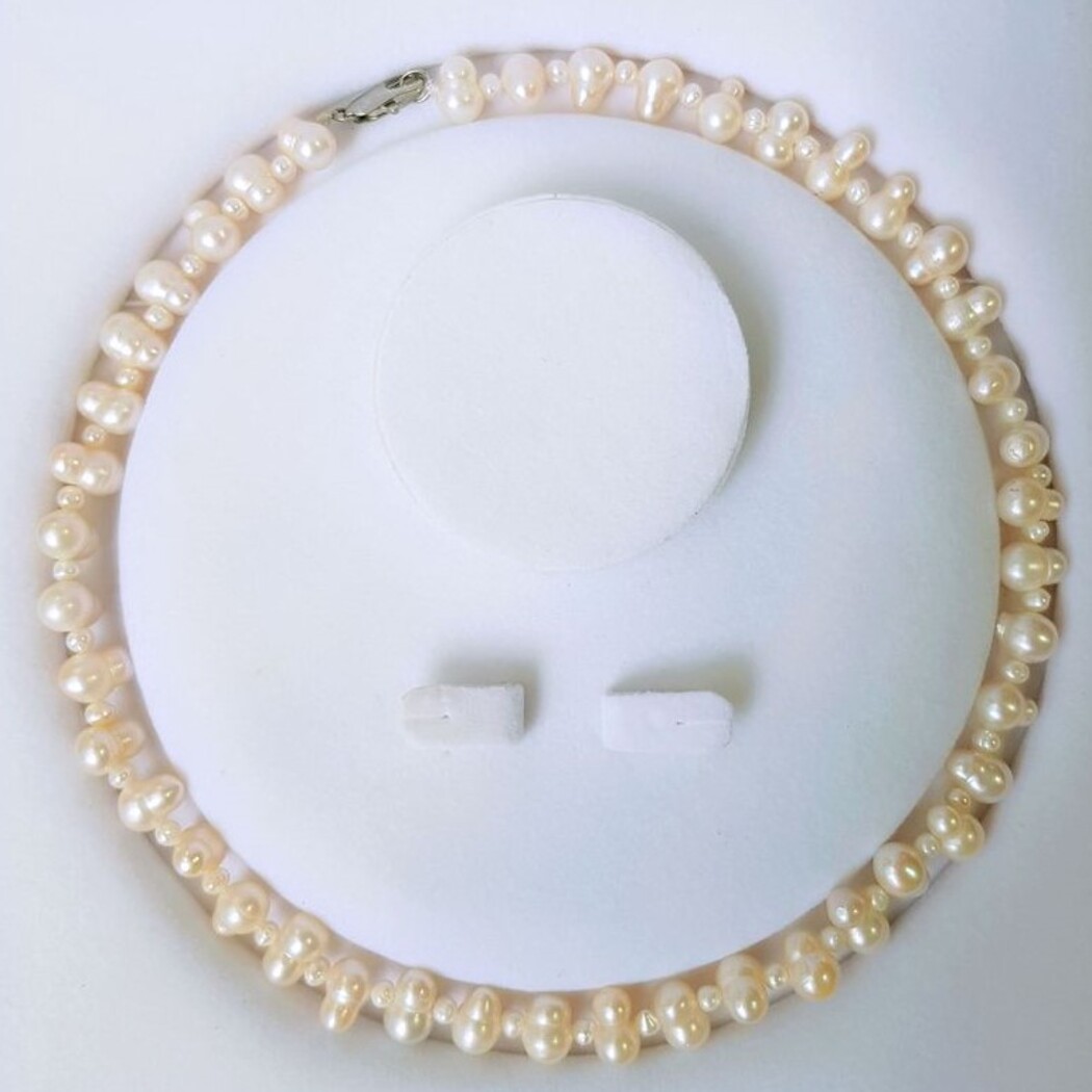 Vòng Cổ Ngọc Trai Nước Ngọt Thiên Nhiên Cao Cấp - Chuỗi Baroque Hồ Lô - Trang Sức Cô Tấm - GOURD PEARL - Trắng - CTJ4911