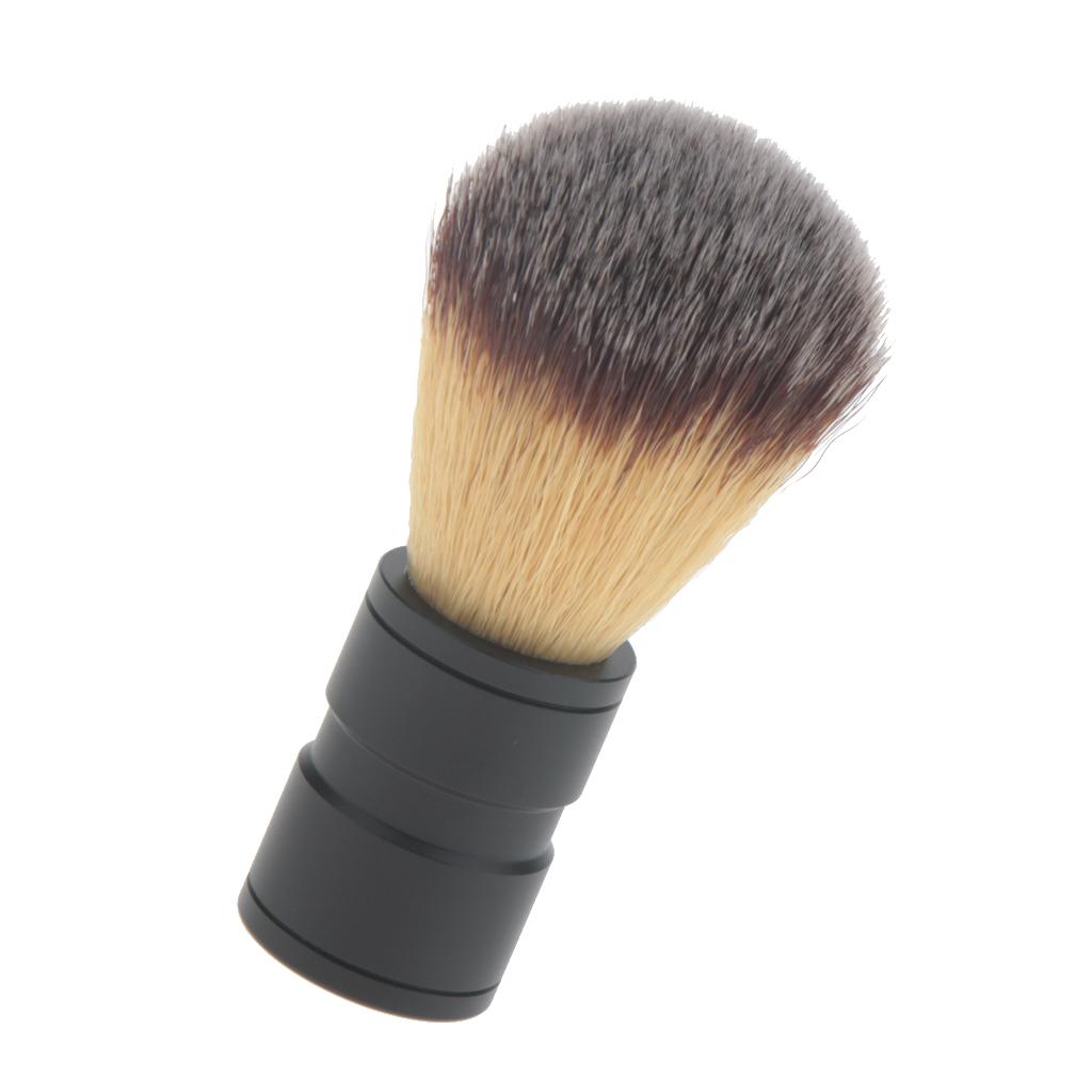 Men's Facial Shaving Nylon Hair Brush Alloy Handle Shave Tool Beard Clean