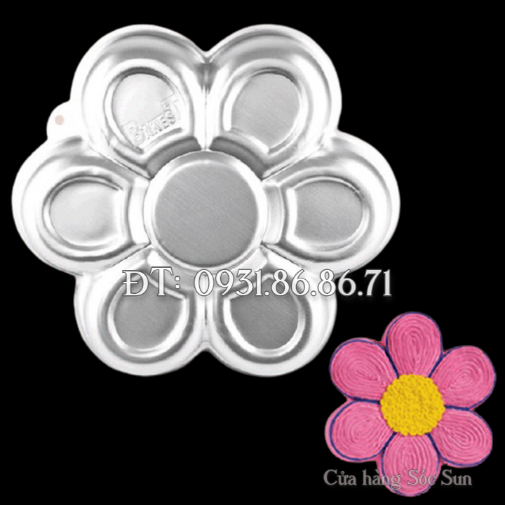 Khuôn làm bánh, rau câu hoa mai 6 cánh loại 28 cm – Mã số 1066