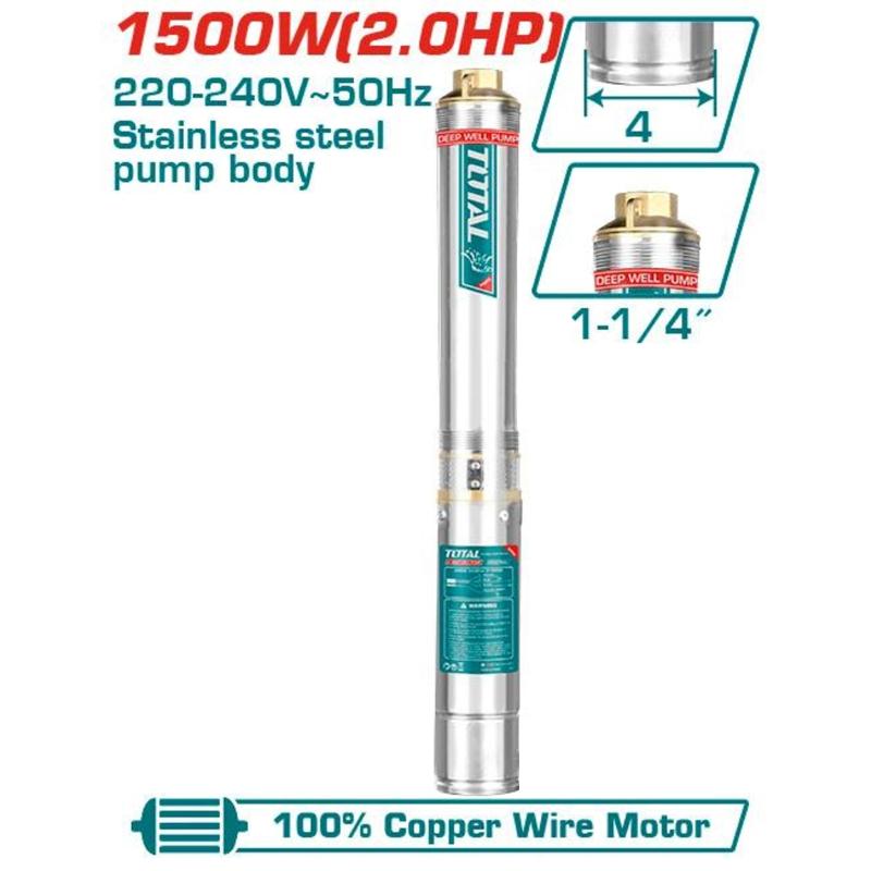 MÁY BƠM GIẾNG SÂU 1500W TOTAL TWP515001 - HÀNG CHÍNH HÃNG