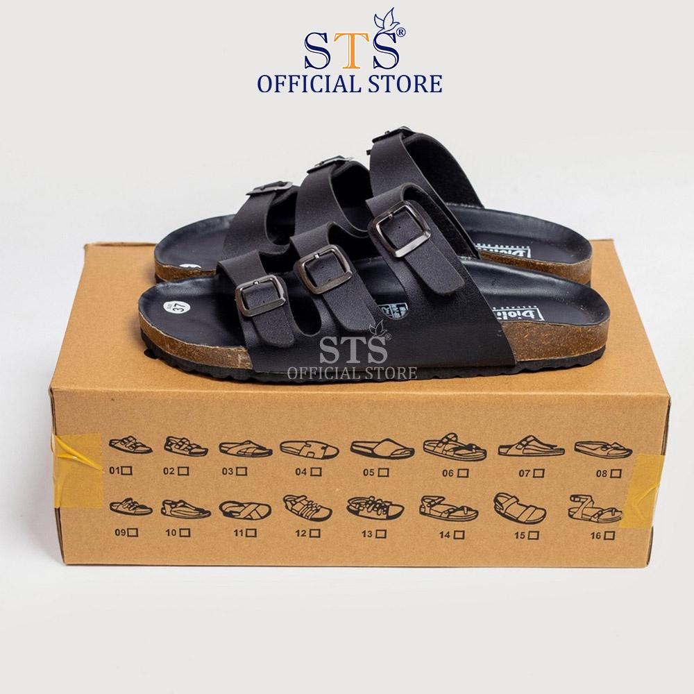 Dép Birken quai ngang đế trấu Da PU cao cấp xuất khẩu STPU09 cao cấp chống nước nhẹ đi biển đi chơi