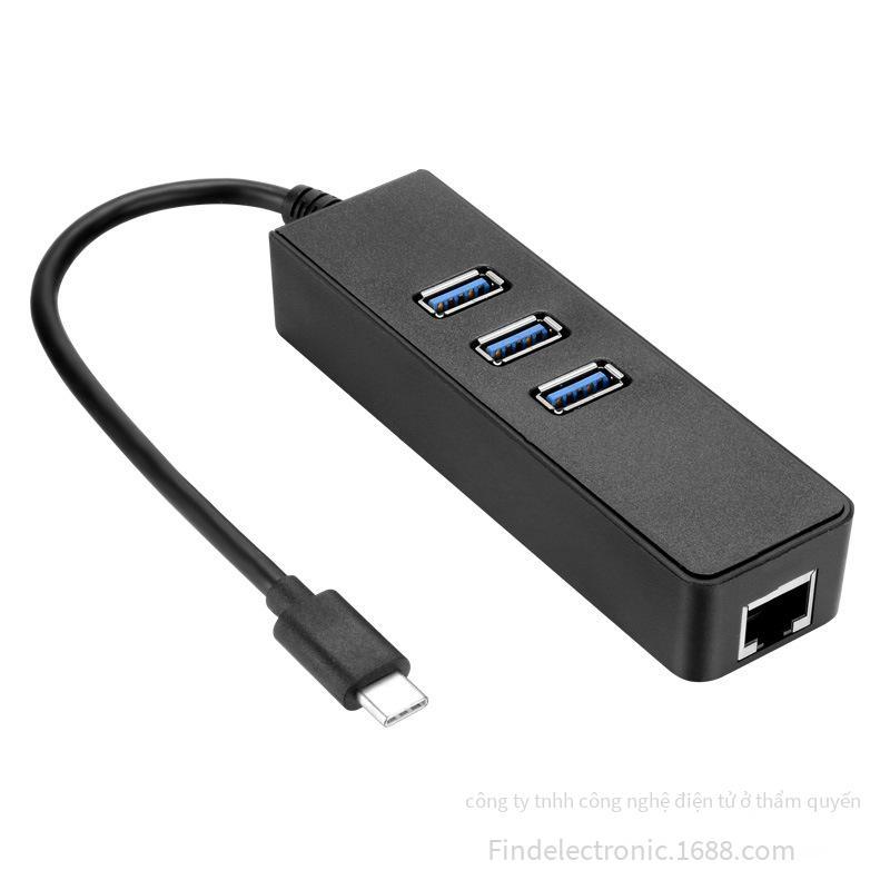 Phong cách mới nhất Type-C Gigabit card mạng có dây USB3.0HUB hub usb sang rj45 Gigabit card mạng