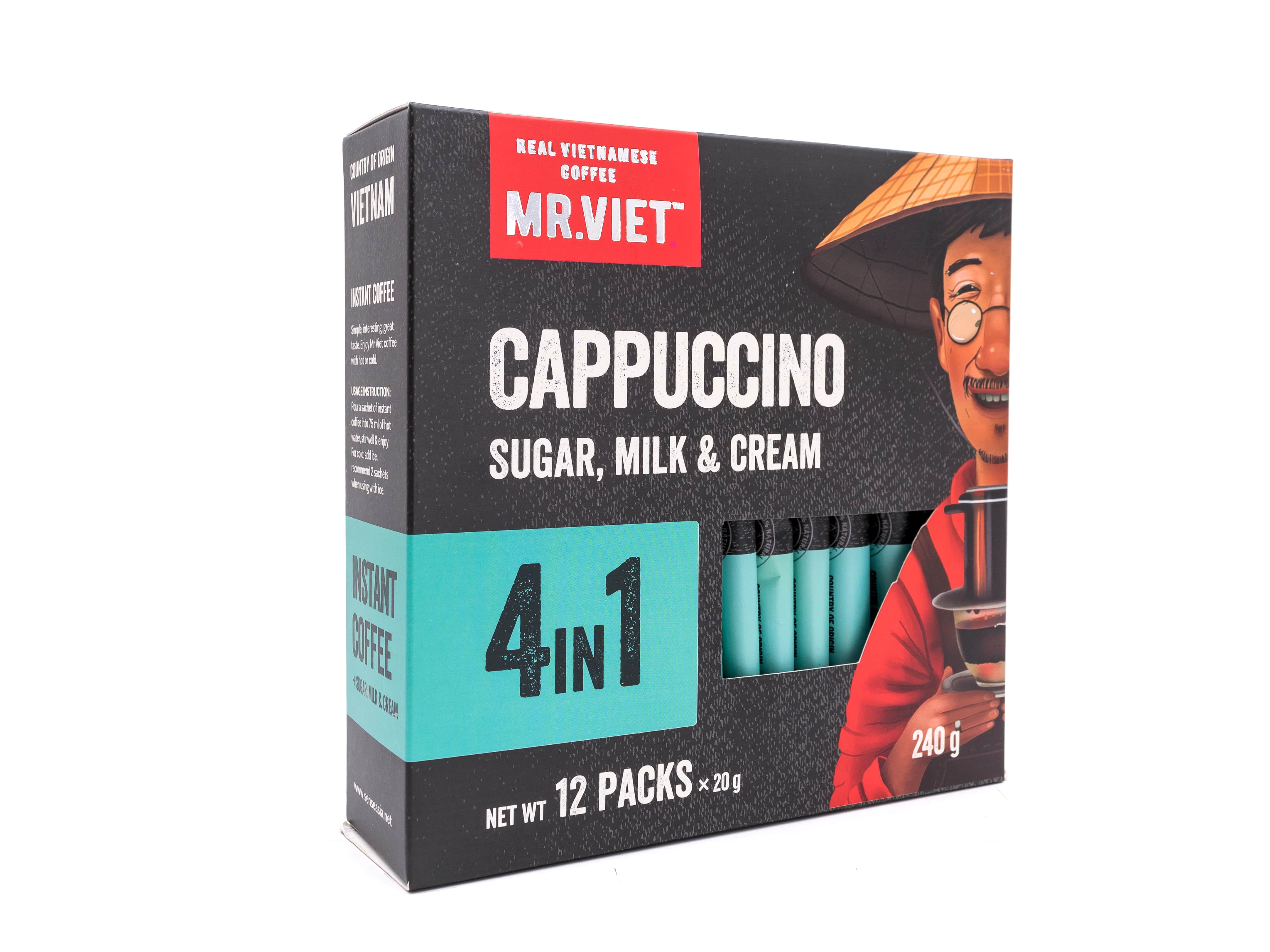 Cà phê Hòa Tan Capuccino 4 trong 1 Mr Viet 240g