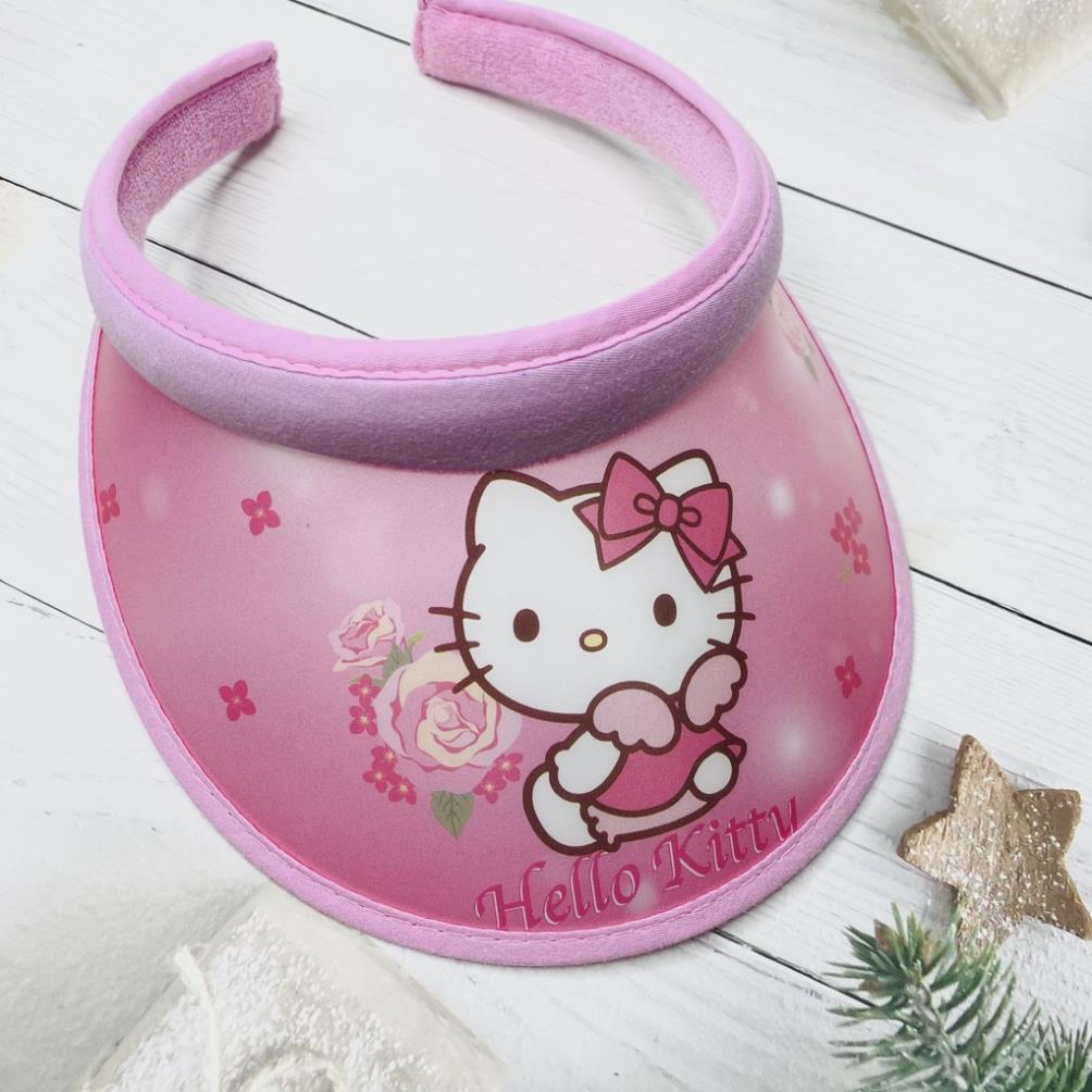 Mũ nửa đầu, nón đi biển cho bé in hình mèo hello kitty đáng yêu, cực sành điệu