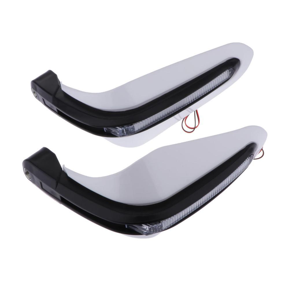 1 Pair Universal Motorcycle Hand Guards with LED Lights - Handlebar Handguard Handle Protector for ATV Dirt Bike Motorbike Scooter
