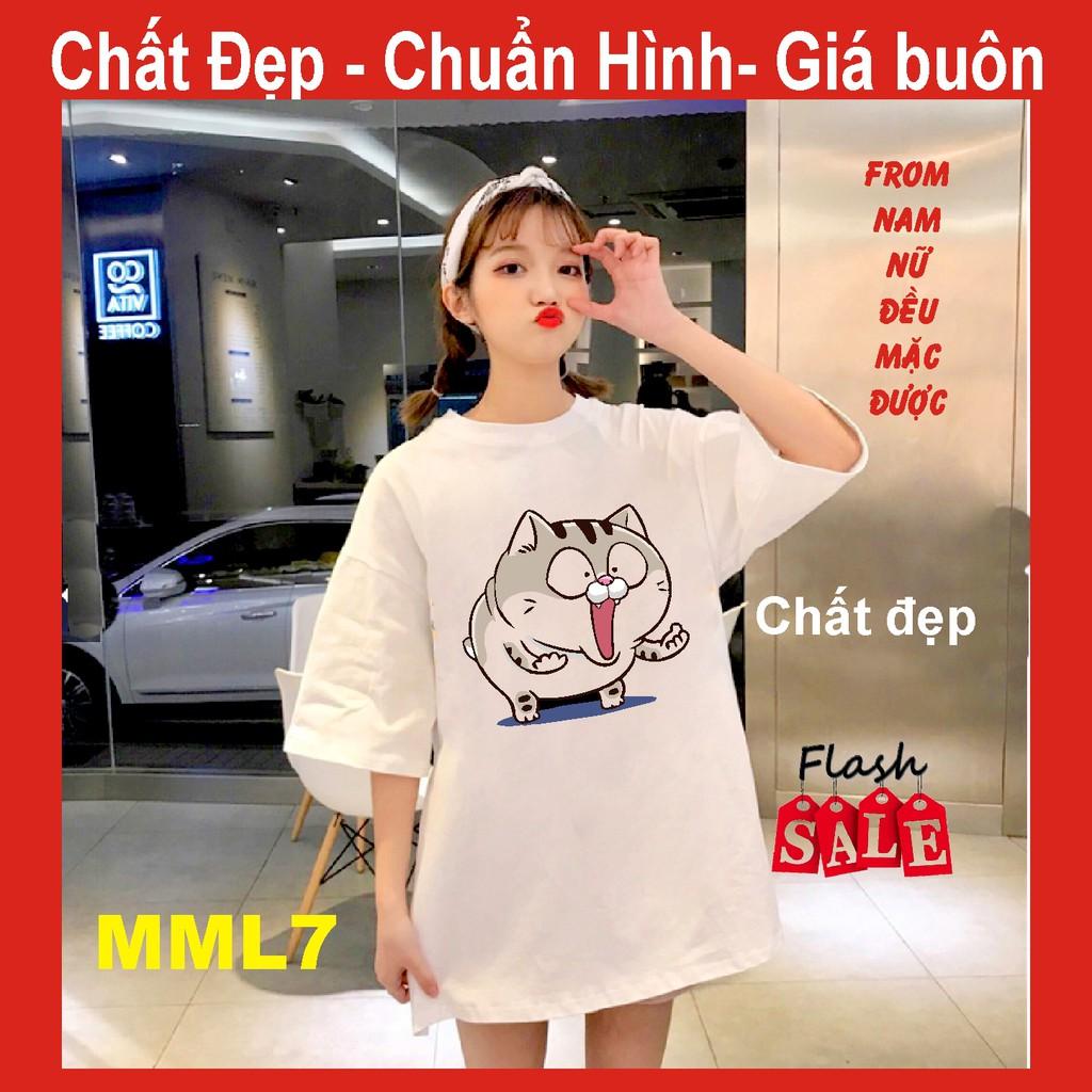 áo thun mèo cat ami bụng bự M7,UNI SIZE FREE SIZE ,tay lỡ