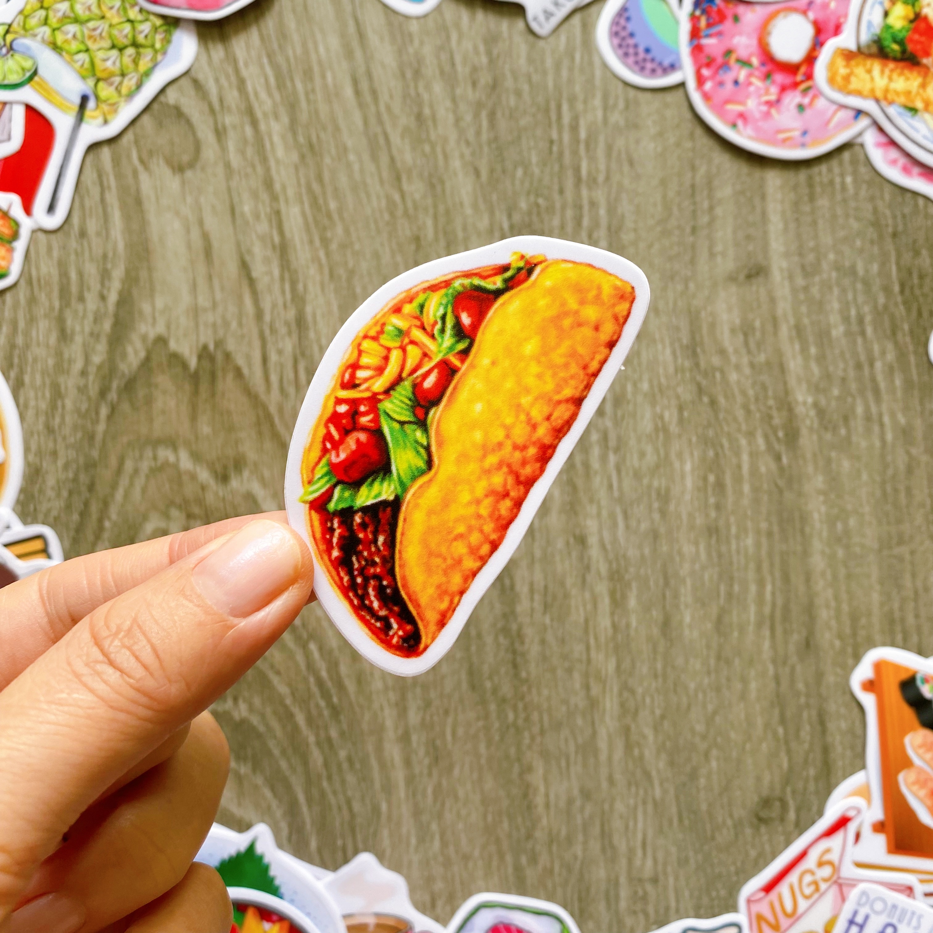 Bộ 50 Sticker Food Chủ Đề Món Ăn Uống  Hình Dán Chống Nước Decal Chất Lượng Cao Trang Trí Va Li Du Lịch, Xe Đạp, Xe Máy, Laptop, Nón Bảo Hiểm, Máy Tính Học Sinh, Tủ Quần Áo, Nắp Lưng Điện Thoại