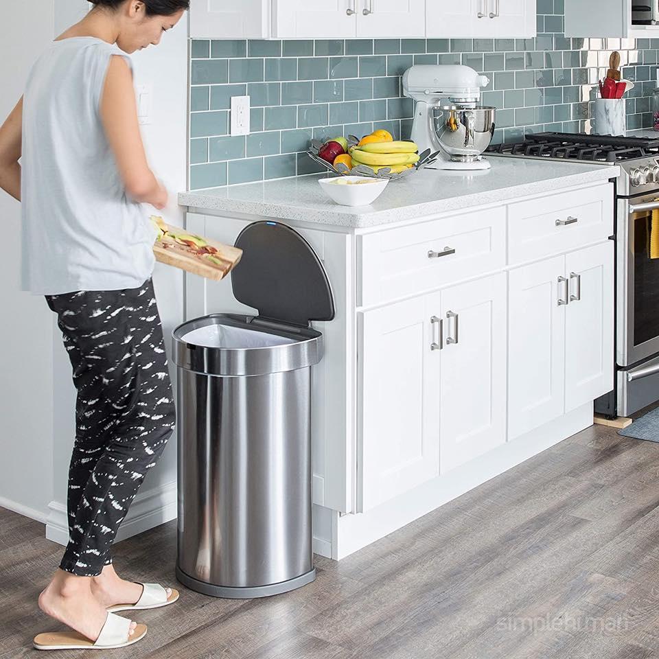 Thùng Rác Cảm Ứng 45L Simplehuman, Chất Liệu Thép Không Gỉ, Nhập Đức