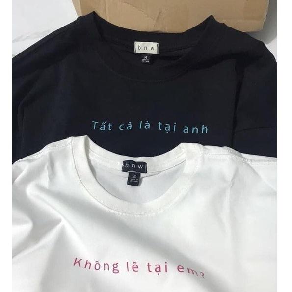 Áo thun tay ngắn Be Yourself unisex size M L XL - ÁO ĐÔI NAM NỮ TẤT CẢ LÀ TẠI ANH KHÔNG LẼ TẠI EM