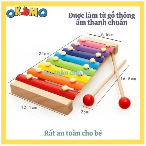 Đồ chơi cho bé Đàn gỗ 8 thành giúp bé phát triển cảm quan cảm thụ âm OKOMO