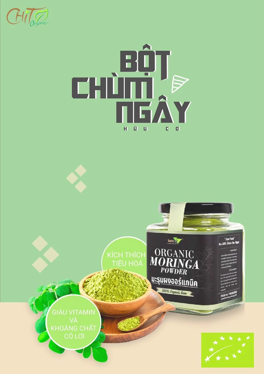 Bột chùm ngây hữu cơ Lumlum Organic Moringa Powder 150g