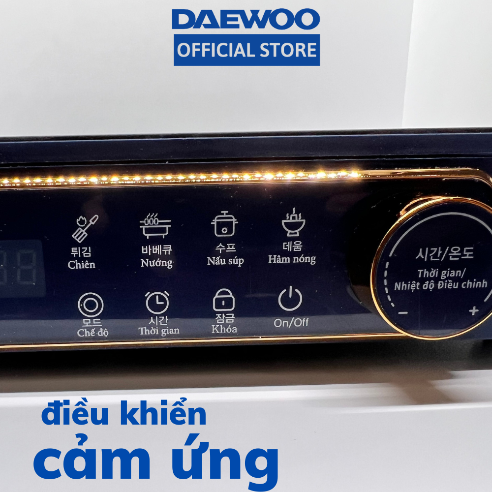 Bếp hồng ngoại Daewoo 2200w mặt ceramic chịu nhiệt, chịu lực bền bỉ, hàng chính hãng DWI-2238MW DWI-2215B