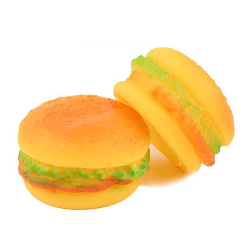 1 đồ chơi cao su hình bánh Hamburger phát tiếng cho chó gặm